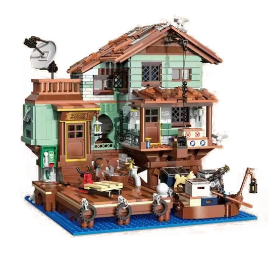 Fishermans Wharf Wooden House Building Kit with 2100 Pieces